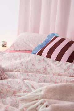 Pink Ribbon - 3 PIECE Bedsheet Set