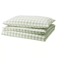Green Gingham - 3 PC Bedsheet Set