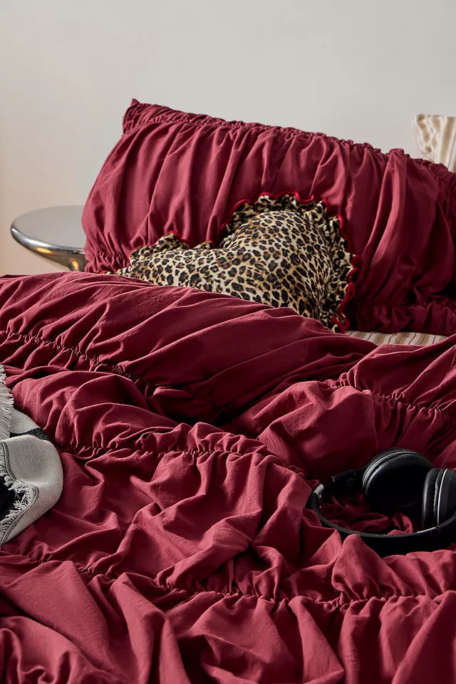 Crunchie Solid Maroon -Duvet Cover(single size only)