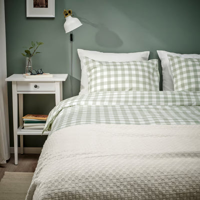 Gingham Green-3 PC Duvet Cover