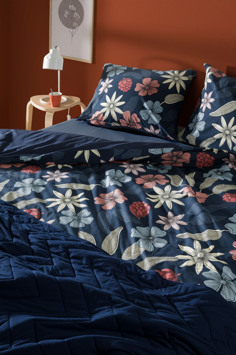 Navy Floral - Duvet Cover
