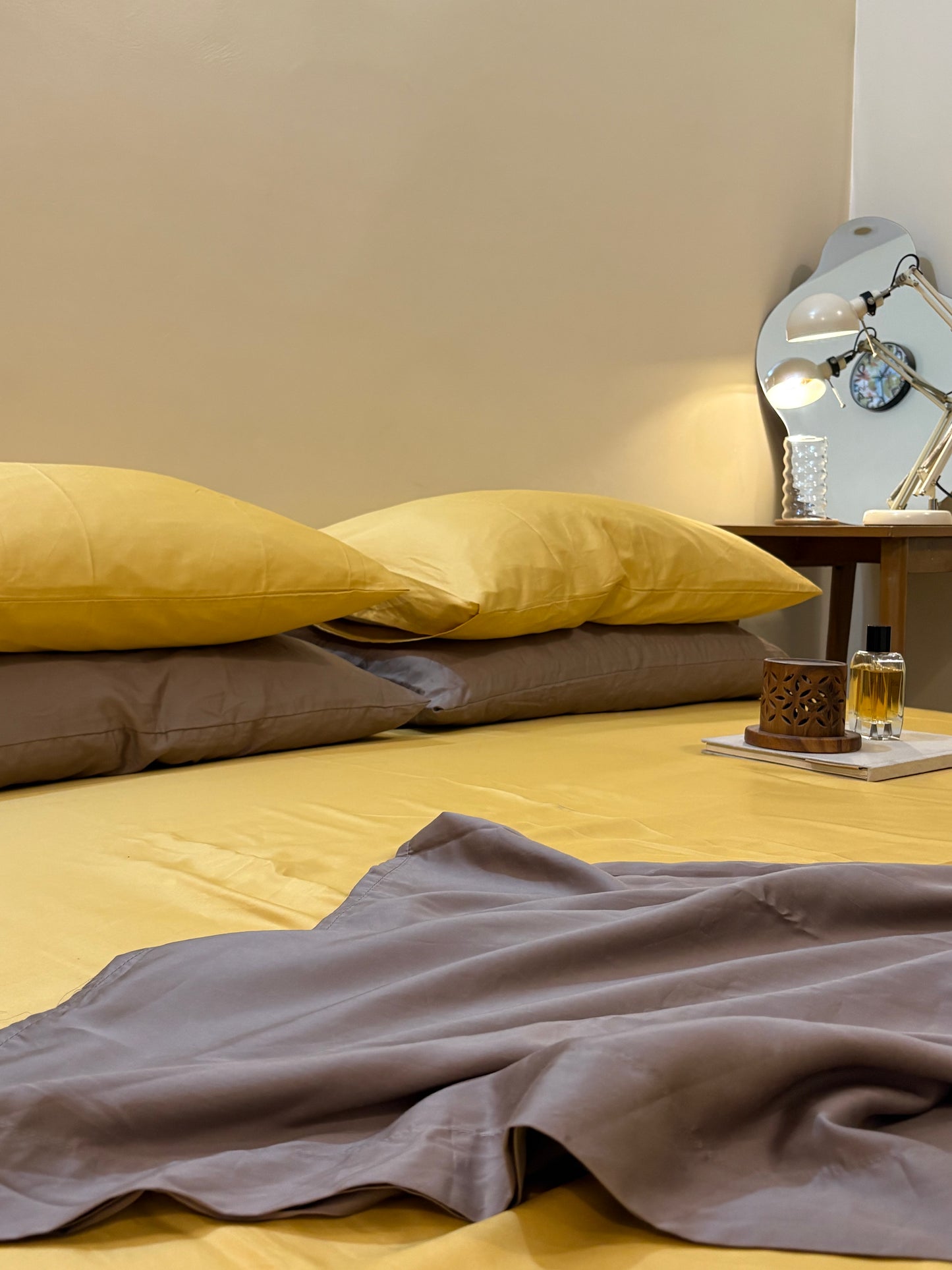 Solid Yellowish Sateen
