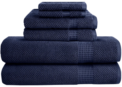 woven popcorn Towel NAVY