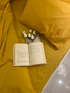Solid Mango Yellow-3 PC Bedsheet set