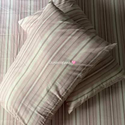 pink cute stripe - Bedsheet set (5 FOR 16k)