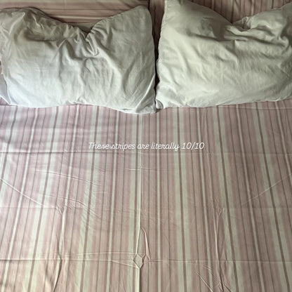 pink cute stripe - Bedsheet set (5 FOR 16k)