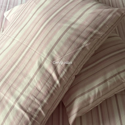 pink cute stripe - Bedsheet set (5 FOR 16k)